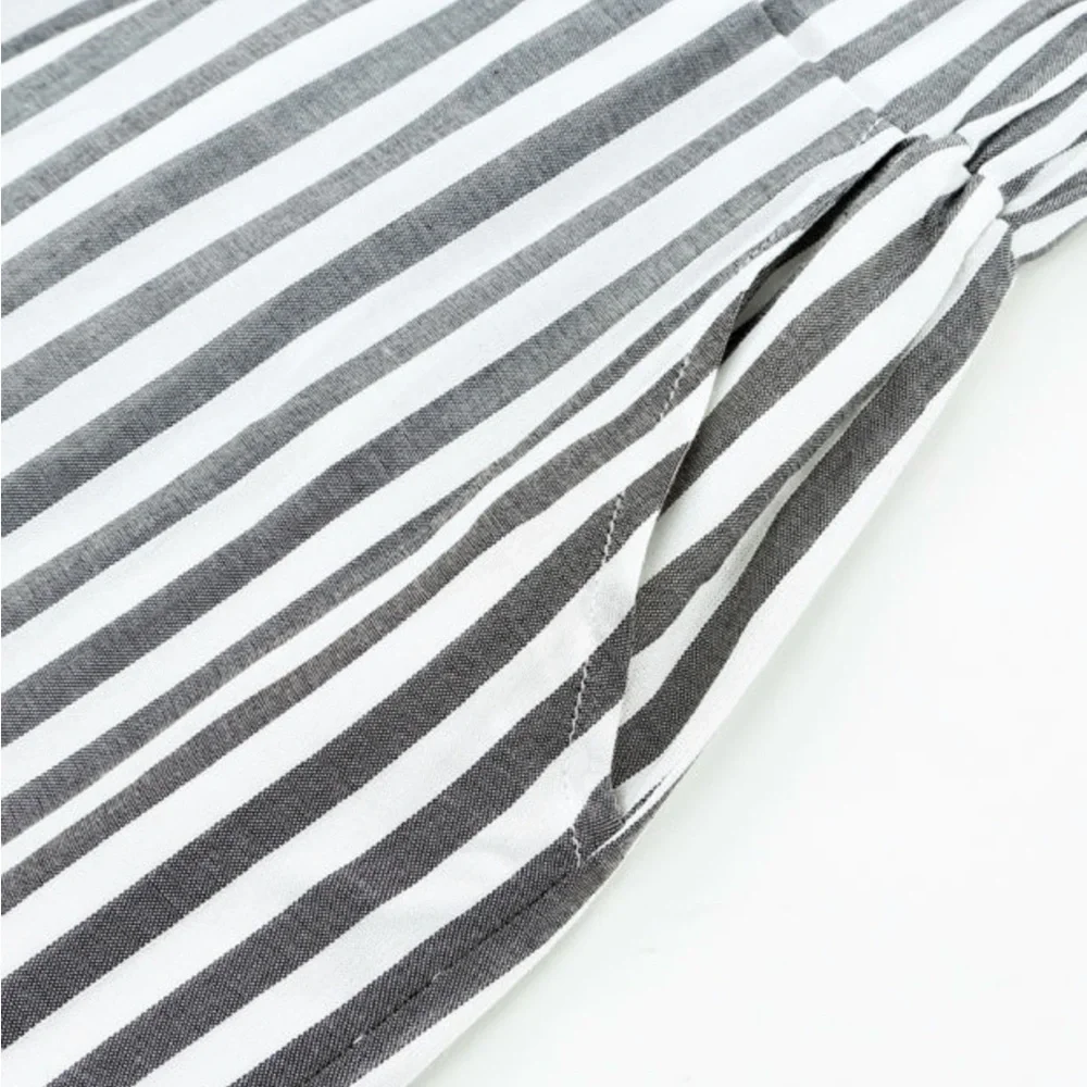 Gray Kimono sleeve romper with tie front and pockets - Picture 9 of 13